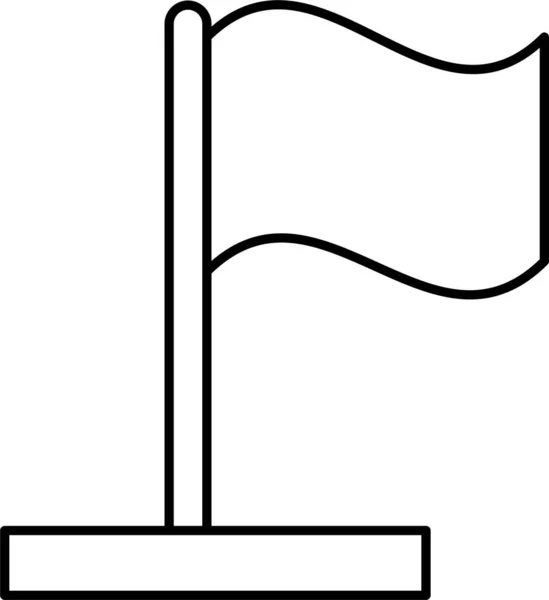 Flag Goal Sign Icon Outline Style — Stock vektor