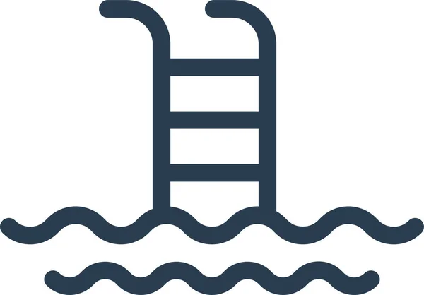 Pool Stairs Swimming Icon Filled Outline Style — Stock vektor