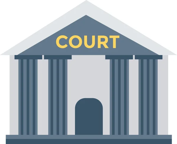 Икона Здания Суда Недвижимости Плоском Стиле — стоковый вектор