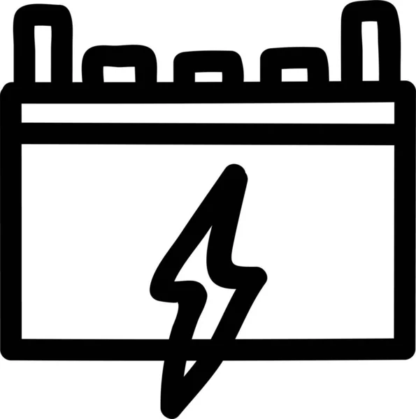 Batteriladdad Laddningsikon Konturstil — Stock vektor