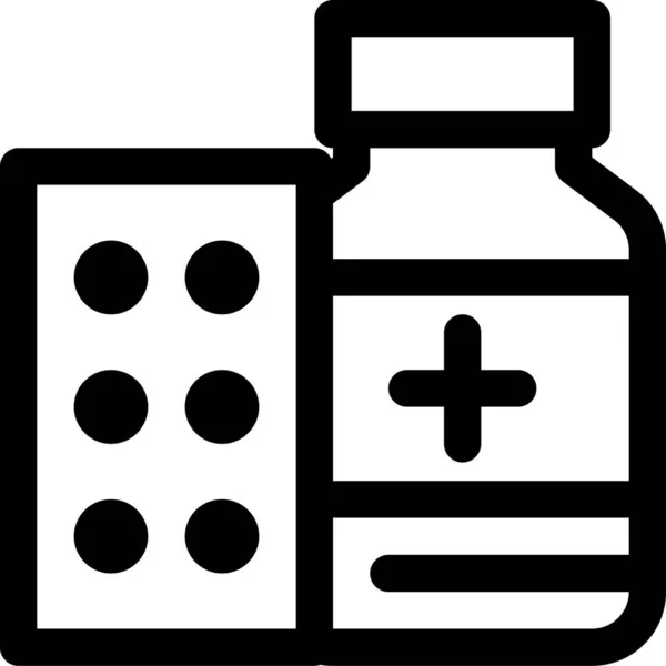 Medikamente Gesunde Medizinische Ikone Umriss Stil — Stockvektor