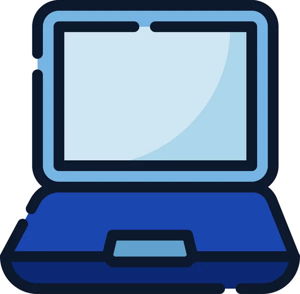 Ícone Laptop Computador Negócios Estilo Esboço Preenchido — Vetor de Stock