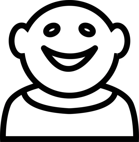 Neryedface Cartoon Cartoonface Icon Umrissstil — Stockvektor