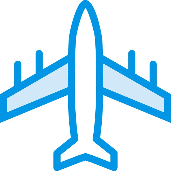 Avión Avión Aeropuerto Icono Estilo Contorno Lleno — Vector de stock