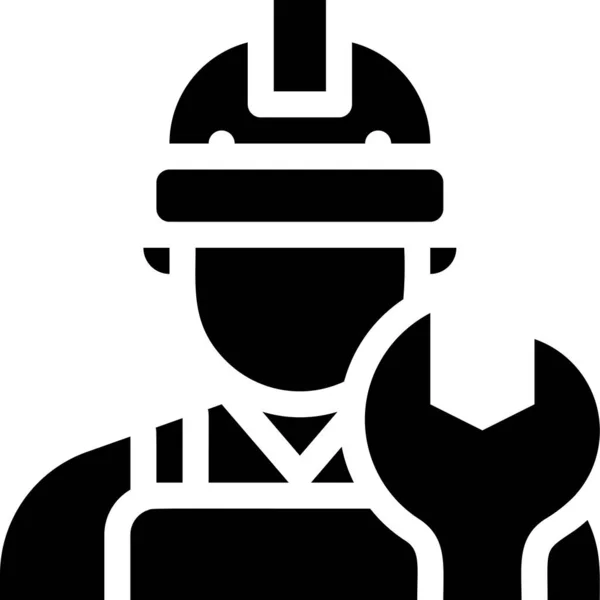 Fábrica Industrias Hombre Icono — Vector de stock