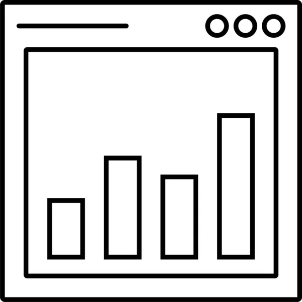 Gráfico Del Navegador Icono Del Gráfico Categoría Gestión Empresarial — Vector de stock