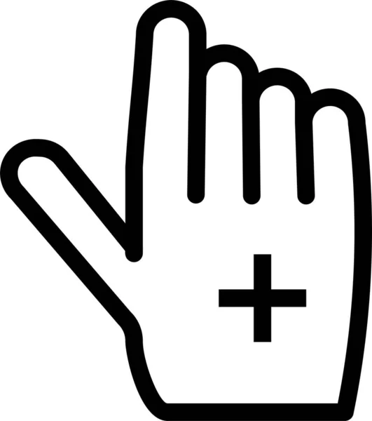 Κάντε Κλικ Στο Εικονίδιο Χέρι Χειρονομία Στυλ Περίγραμμα — Διανυσματικό Αρχείο