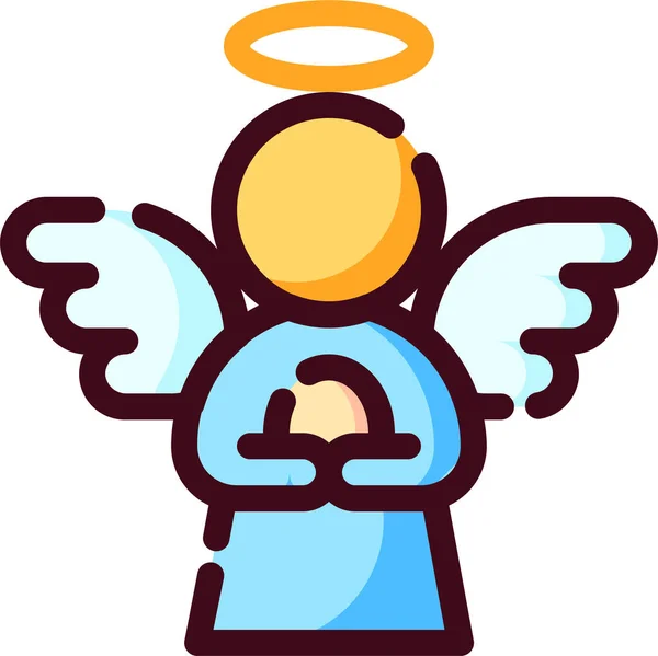 Angel Easter Egg Icon Filled Outline Style — Stock Vector