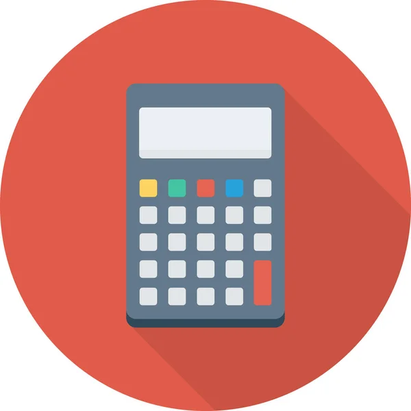 Oblicz Ikonę Kalkulatora Stylu Long Shadow — Wektor stockowy