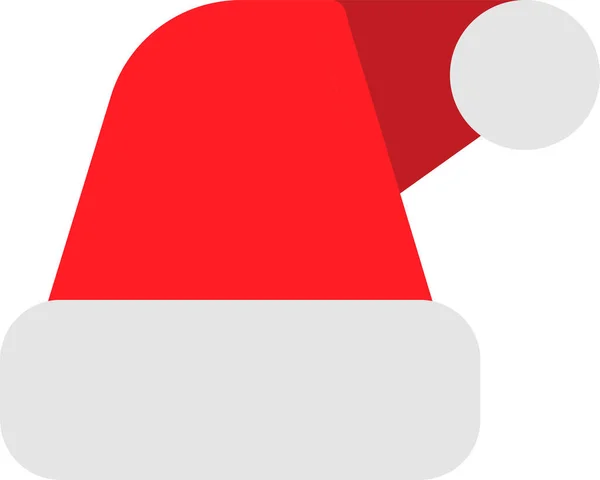 Icono Del Sombrero Navidad Claus Estilo Plano — Archivo Imágenes Vectoriales