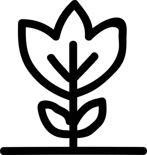Beauty Flower Garden Icon Handdrawn Style — Stock Vector
