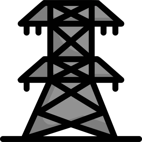 エコロジー電気タワーのアイコン — ストックベクタ