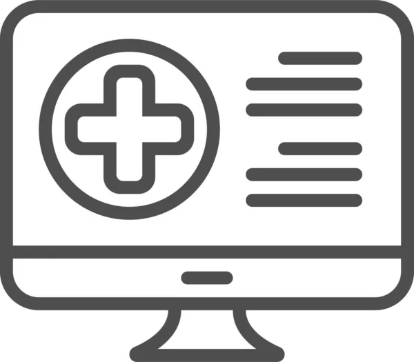 Online Υγειονομική Περίθαλψη Εικονίδιο — Διανυσματικό Αρχείο