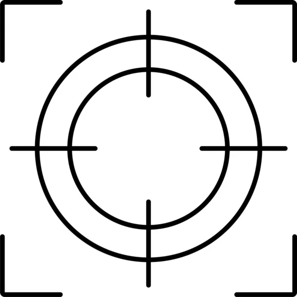 Sikta Crosshair Fokus Ikonen Konturstil — Stock vektor