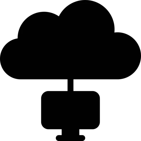 Business Cloud Communiceren Pictogram Vaste Stijl — Stockvector