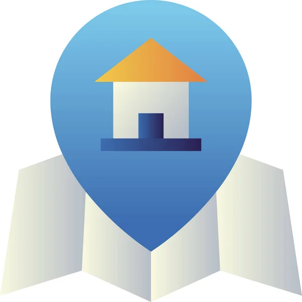 Home House Location Icon Smooth Style — 图库矢量图片