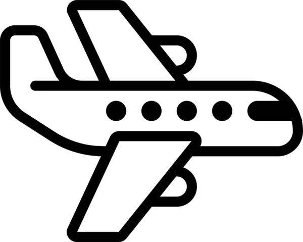 Avion Commerce Icône Volante Dans Style Contour — Image vectorielle
