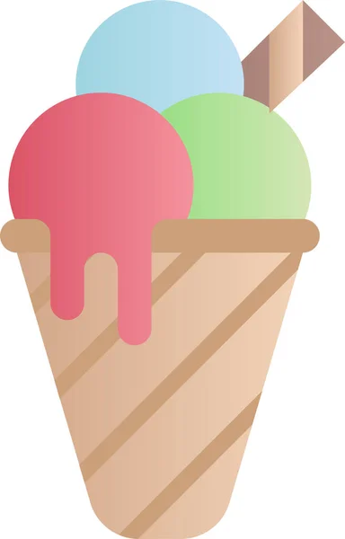 Food Drink Ice Cream Cone Icon — 图库矢量图片