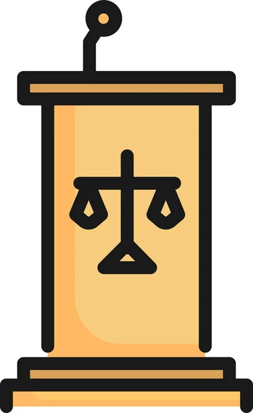 Court Judge Justice Icon Filled Outline Style — Stock Vector