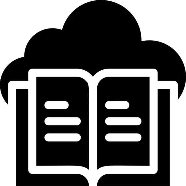 Book Data Cloud Learning Education Icon Education School Learning Category — Stock Vector