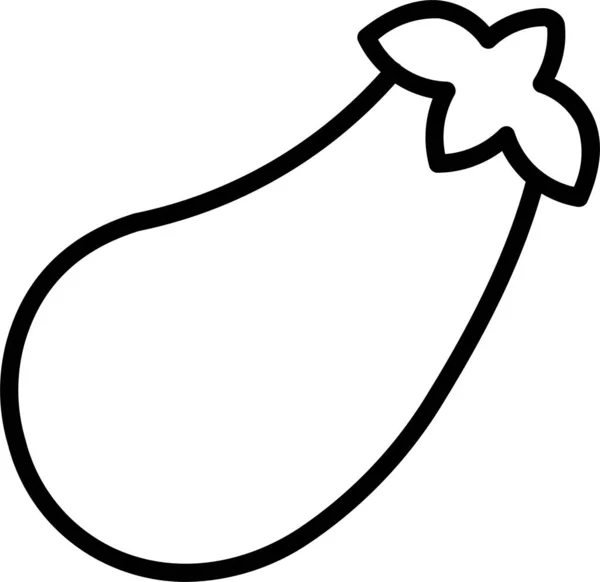 Овощной Баклажан Здоровый Иконка Стиле Наброска — стоковый вектор