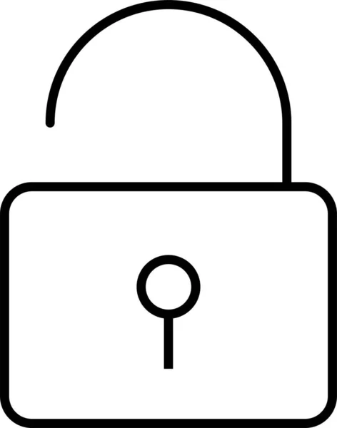 Security Unlock Unsecure Icon Outline Style — Stock Vector