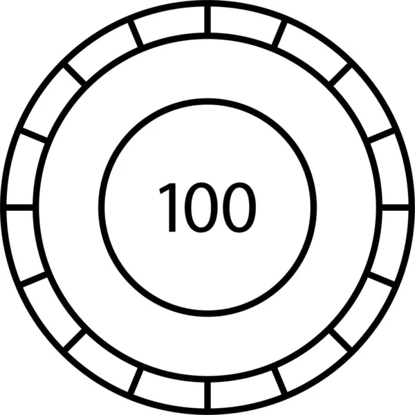 Значок Монети Чіпа Казино Контурному Стилі — стоковий вектор