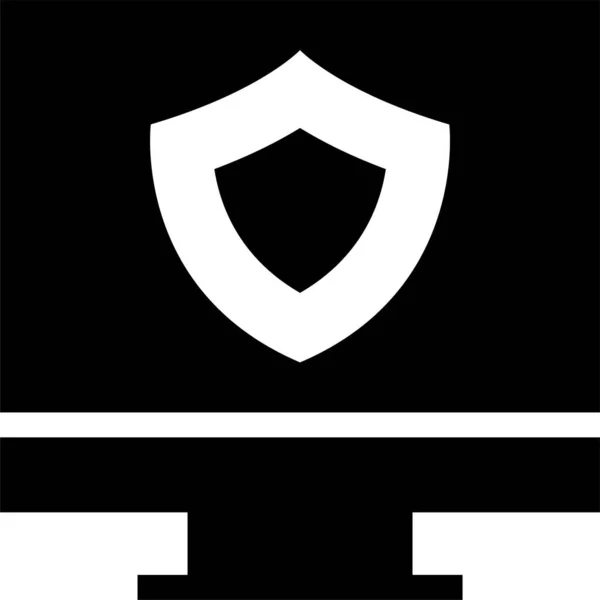Значок Охоронця Іко Монітора Суцільному Стилі — стоковий вектор