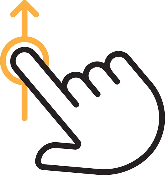 Dra Finger Gest Ikon Kontur Stil — Stock vektor