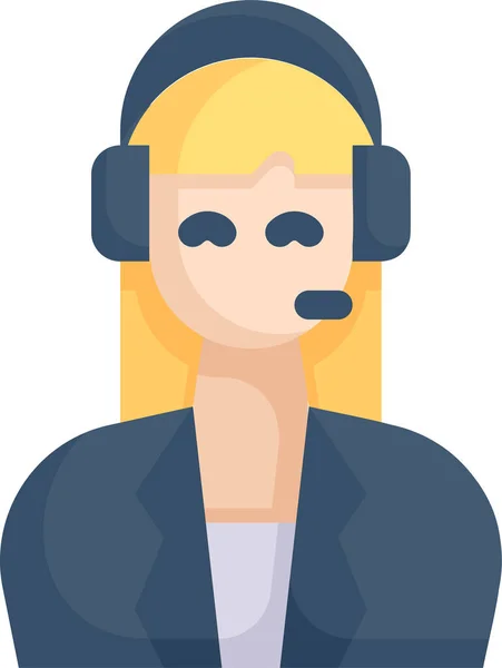 Call Center Delivery Girl Icon Shipping Delivery Fulfillment Category — Stock vektor