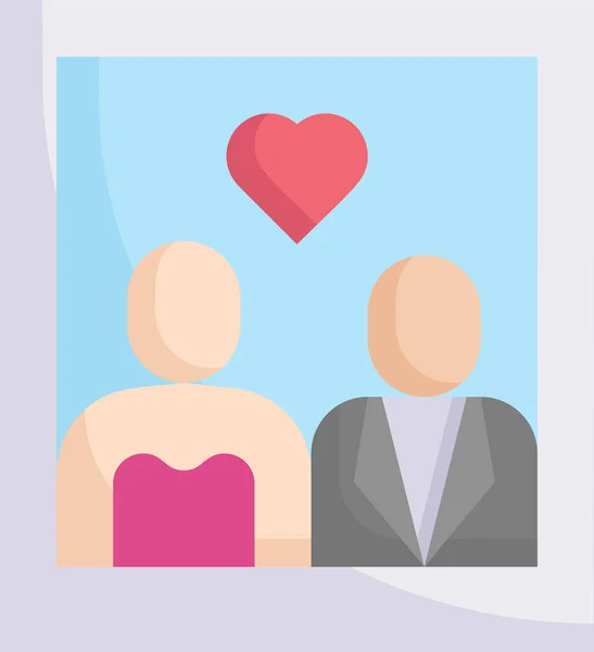 Couple Amour Mariage Icône — Image vectorielle