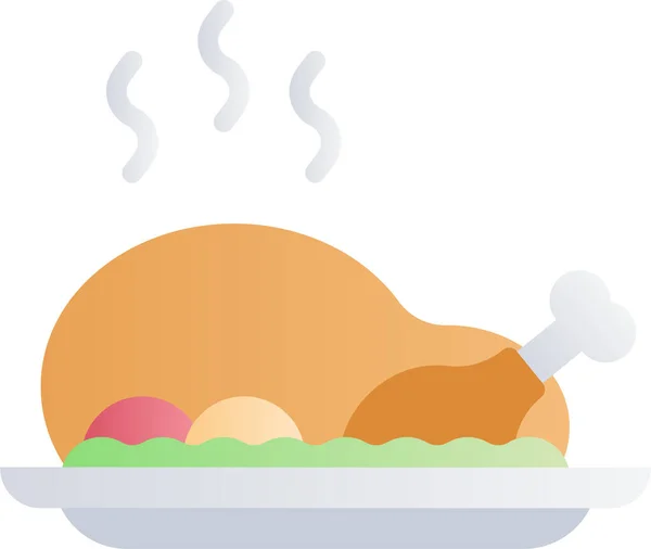 Food Drink Chicken Roaster Icon — Stock vektor