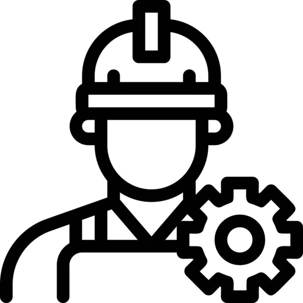 Factory Industries Man Icon — 图库矢量图片