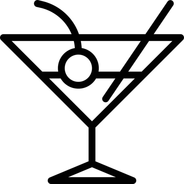 Alcohol Cocktail Drink Icon Outline Style — Stock Vector