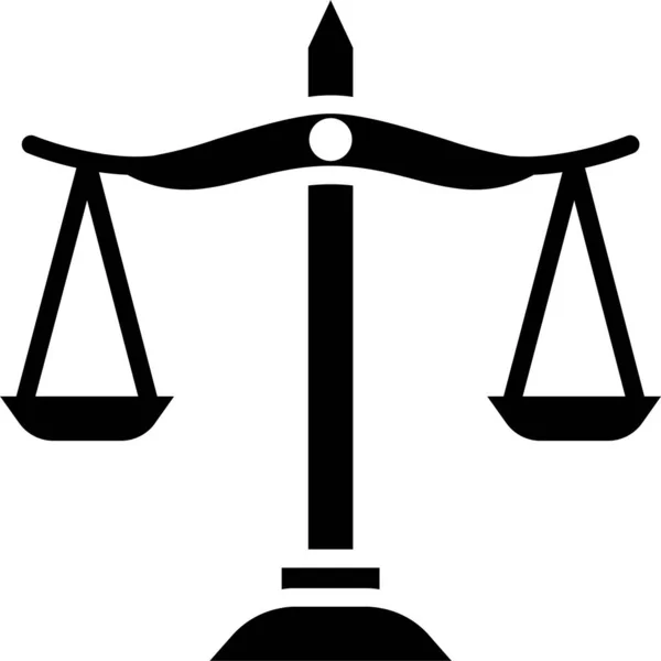 Ισορροπία Δικαστής Εικονίδιο Της Δικαιοσύνης Στερεά Στυλ — Διανυσματικό Αρχείο