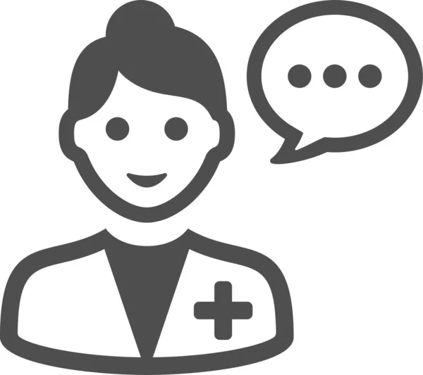 Consultation Doctor Female Icon — 图库矢量图片