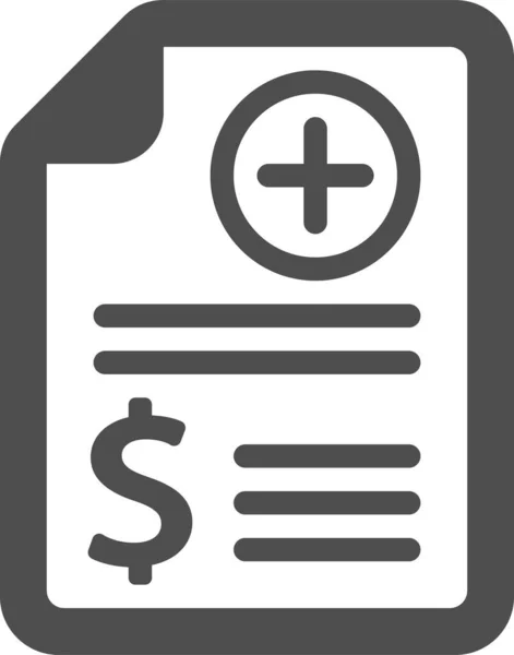 Bill Health Insurance Medical Bill Icon — Stock vektor