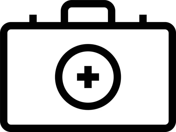 Aid Box Briefcase Icon Outline Style — 图库矢量图片