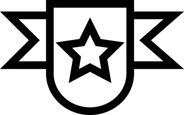 Icône Qualité Badge Attribution Dans Style Contour — Image vectorielle