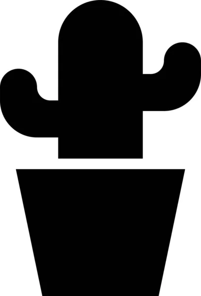 Икона Украшения Кактуса Твердом Стиле — стоковый вектор