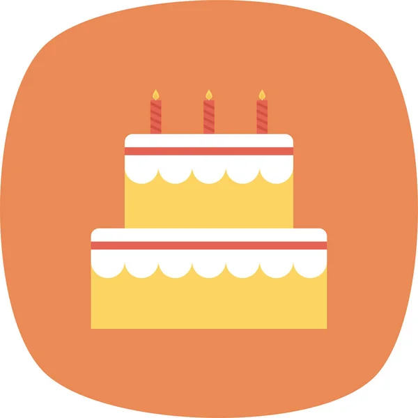 Cumpleaños Pastel Cumpleaños Icono Estilo Plano — Vector de stock