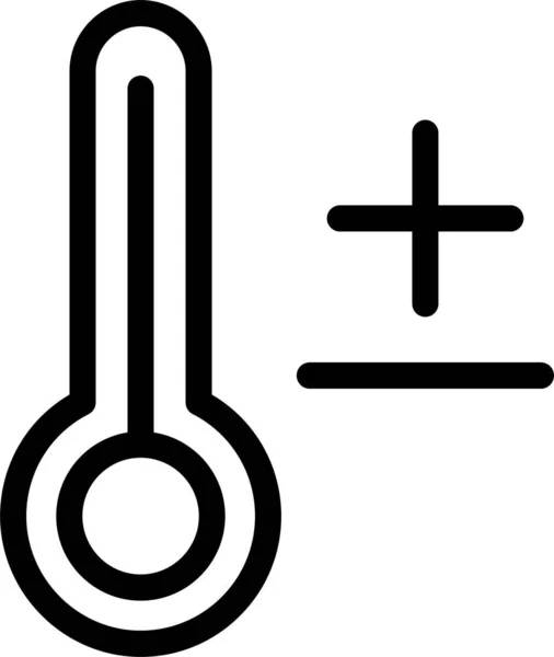 Klima Vorhersage Temperatur Symbol Umriss Stil — Stockvektor