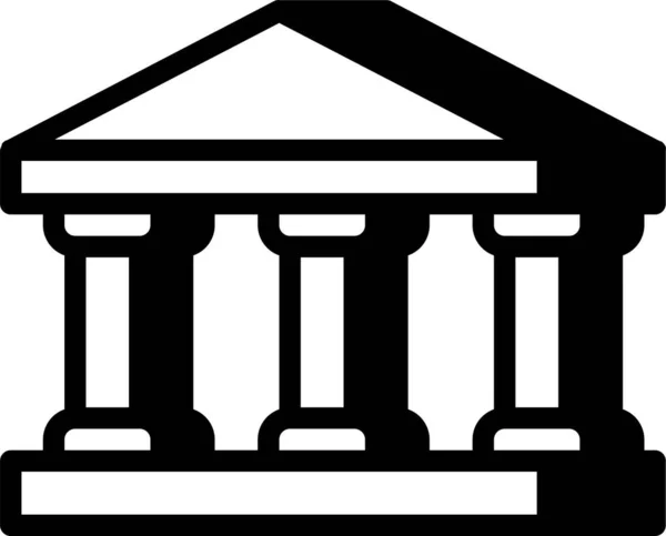 Икона Банковского Строительства Солидном Стиле — стоковый вектор