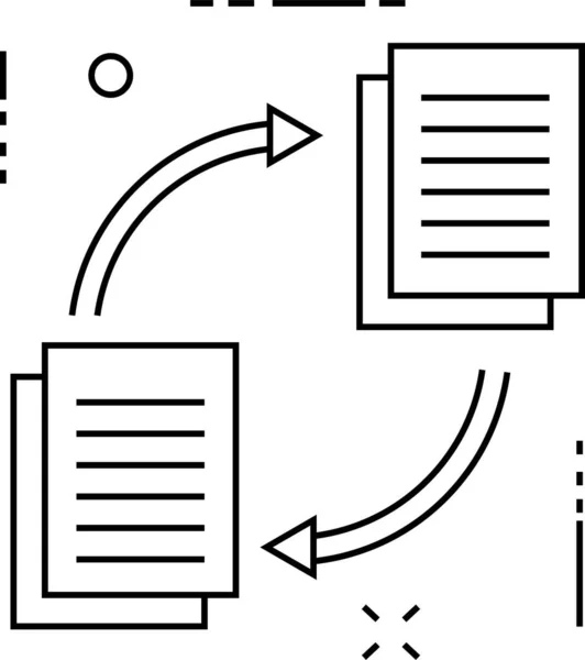 Document File Sharing Icon Outline Style — Stock Vector