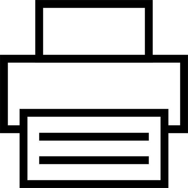 Ikona Faksu Komputerowego Zarysie — Wektor stockowy