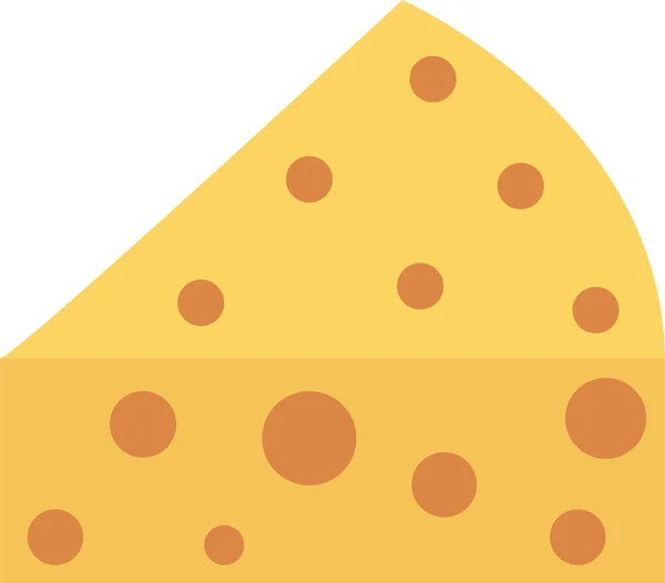 Αρτοποιείο Τυρί Εικονίδιο Επιδόρπιο Επίπεδη Στυλ — Διανυσματικό Αρχείο