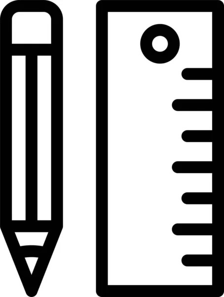 Tasarım Geometri Kalem Simgesi Ana Hat Biçiminde — Stok Vektör