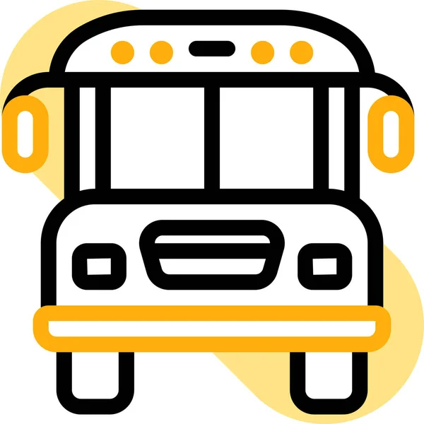 Назад Значок Школьного Автобуса Школьного Образования Стиле Заполненного Плана — стоковый вектор