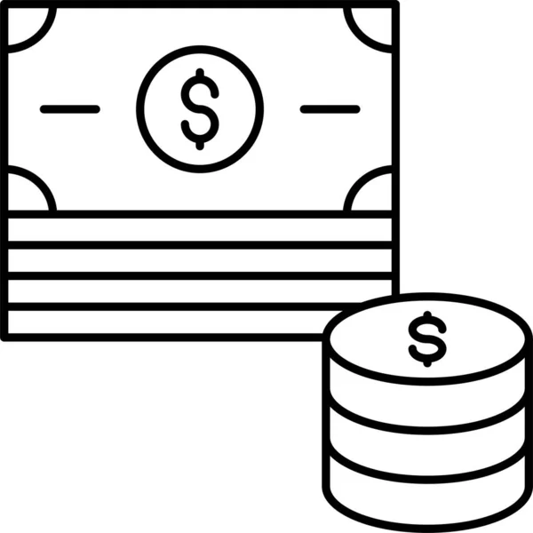 Dólar Ícone Lucro Monetário — Vetor de Stock