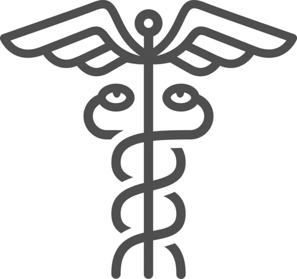 Ikona Pręta Aptecznego Caduceus Kategorii Szpitale Opieka Zdrowotna — Wektor stockowy